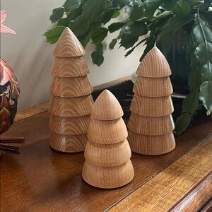 Hand Turned Wooden Tree Set